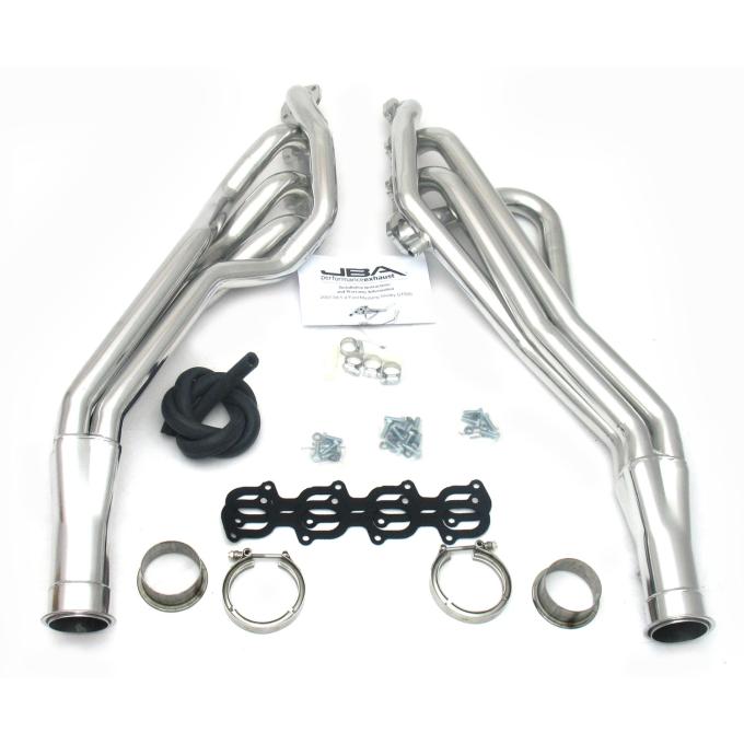 JBA Performance Exhaust 07-14 GT500 Long Tube 5.4/5.8L Silver Ctd 6695SJS