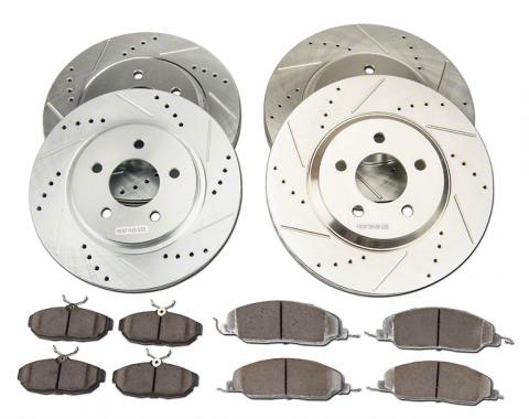 Mustang Brake Rotor Kit, Z26 Street Warrior Front & Rear, 2005-2010