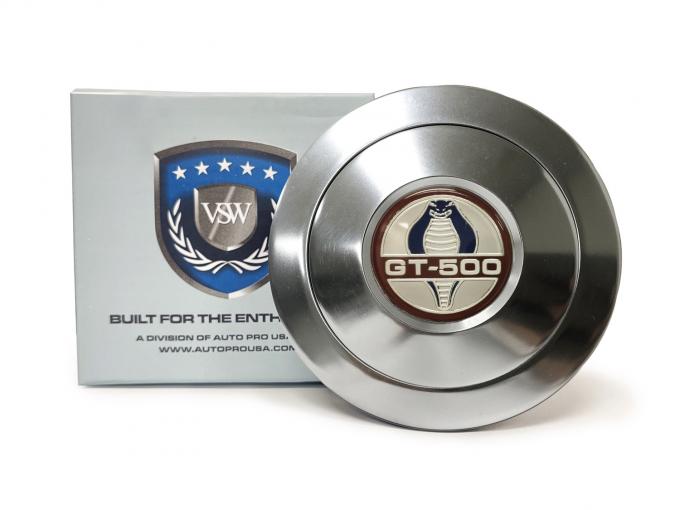Auto Pro USA 1967-1970 Ford Mustang VSW Steering Wheel S9 Premium Horn Button, w/GT500 Emblem, Aluminum STE1004-21