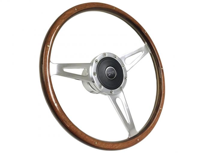 Auto Pro USA 1968-1973 Mercury Cougar VSW S9 Classic Wood Steering Wheel Kit, Incl. 15 in. Dia. Steering Wheel, Standard 9-Bolt Pattern Kit ST3053-2S-50