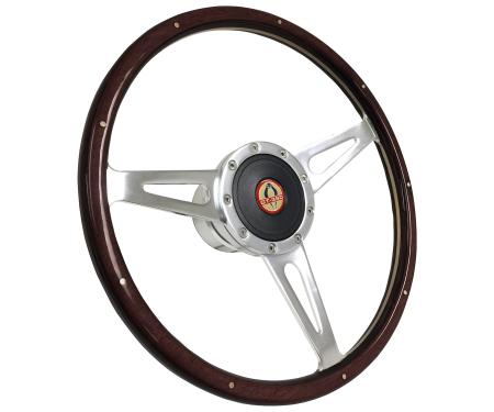 Auto Pro USA 1965-1967 Ford Mustang VSW S9 Classic Wood Espresso Stained Steering Wheel Kit, Incl. 15 in. Dia. Steering Wheel, Standard 9-Bolt Pattern Kit ST3053A-1S-3