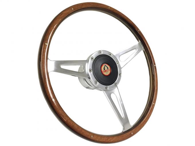 Auto Pro USA 1965-1967 Ford Mustang VSW S9 Classic Wood Steering Wheel Kit, Incl. 15 in. Dia. Steering Wheel, Standard 9-Bolt Pattern Kit ST3053-1S-3