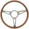 Auto Pro USA 1965-1967 Ford Mustang VSW S9 Classic Wood Steering Wheel Kit, Incl. 15 in. Dia. Steering Wheel, Standard 9-Bolt Pattern Kit ST3053-1S-3