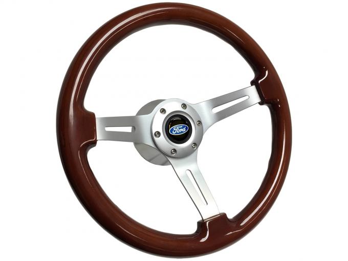 Auto Pro USA VSW Steering Wheel S6 Sport Wood Kit, Incl. 14 in. Dia. Mahogany Steering Wheel, 6-Bolt Kit 70 mm ST3027S-10S-1BRU