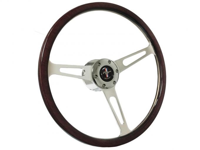 Auto Pro USA 1965-1967 Ford Mustang VSW S6 Classic Espresso Stained Wood Steering Wheel Kit, Deluxe, Incl. 15 in. Dia. Steering Wheel ST3554A-9S-2CHR