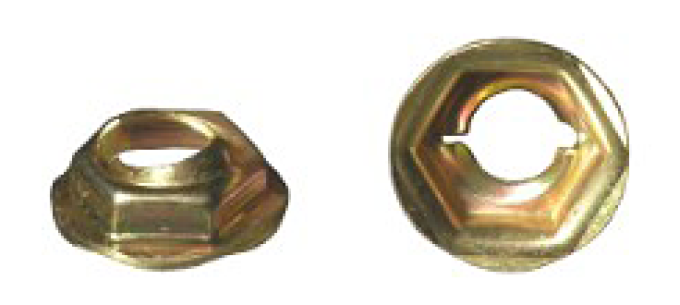 AMK 1965 Ford Mustang 6 piece Vinyl Top Mouldings Stamped Nuts F-2977