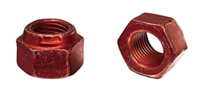 AMK 1969 Mercury Cougar 8 piece Axle Retainer Plates - Nuts Only Red Lock Nuts F-1161