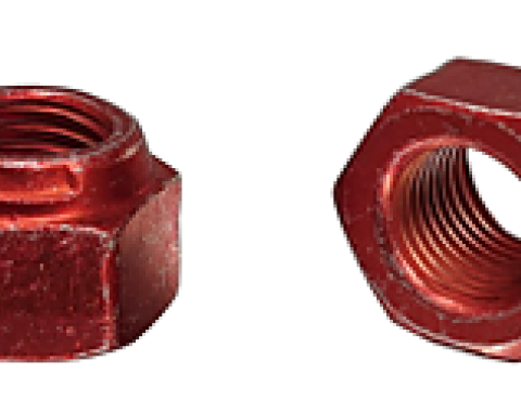 AMK 1969 Mercury Cougar 8 piece Axle Retainer Plates - Nuts Only Red Lock Nuts F-1161