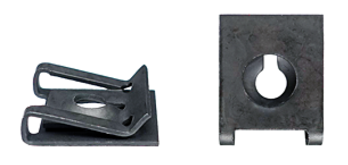 AMK 1969 Mercury Cougar 12 piece Fender Splash Shields (Rr) of Fender Hex Coni Sems Hex Washer Screws, U-Nuts F-136