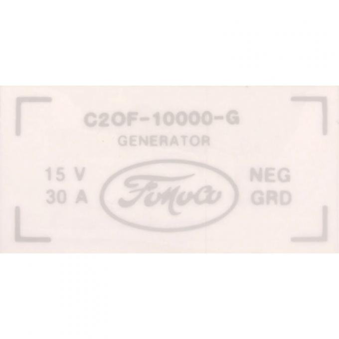 Dennis Carpenter Decal - Generator - 1962-64 Ford Truck, 1962-64 Ford Car   DF-515
