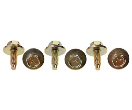 Redline Restomotive® 1979-1985 Ford Mustang 6 Piece Yellow Dichromate Fender Bolts