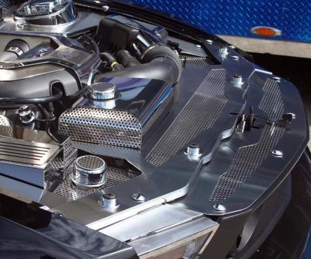 American Car Craft 2010-2012 Mustang GT - Radiator Cover Perforated, Brushed Stainless Steel 273019