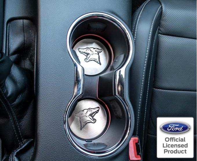 American Car Craft 2015-2020 Mustang GT - Coyote Cup Holder Inserts 2Pc, Brushed Stainless Steel 271041