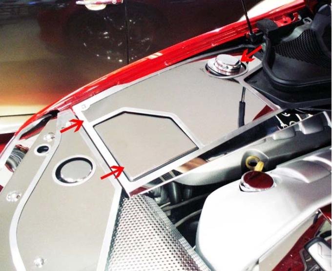 American Car Craft 2008-2009 Pontiac G8/GT - Inner Fender Covers Factory with Air Box Cover, Fuse Box Cover, Polished Stainless 223009