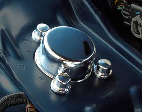 American Car Craft 2008-2023 Challenger - Shock Tower Cap Cover Set 8Pc, Triple-Plated Chrome 153014