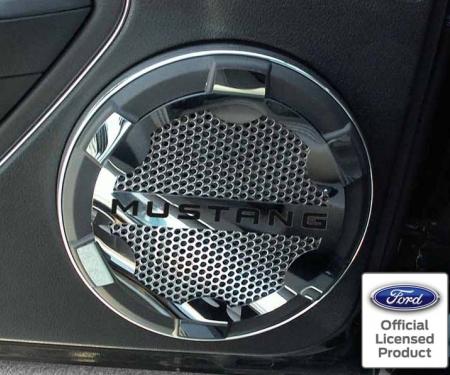 American Car Craft 2005-2009 Mustang V6/GT - Speaker Grille Kit Mustang Style, Polished Stainless Steel 271013