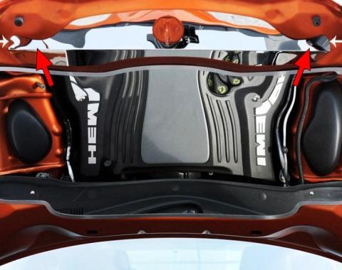 American Car Craft 2011-2014 Dodge Charger - Hood Cap Upper Panel, Polished Stainless 333005