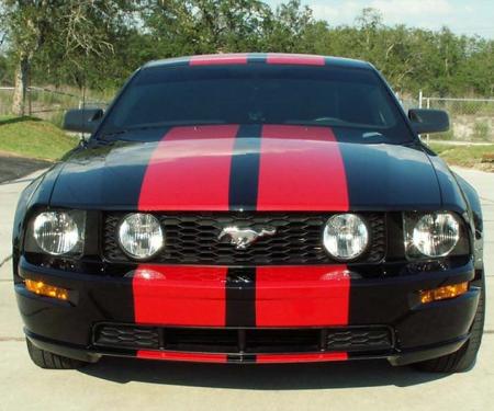 American Car Craft 2005-2009 Mustang - Custom Racing Stripes, Premium Vinyl (DBLU-Dark Blue Solid) 272005