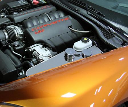 American Car Craft 2005-2013 C6 Corvette - Water Tank Cover with caps Automatic only, Polished Stainless Steel 043013