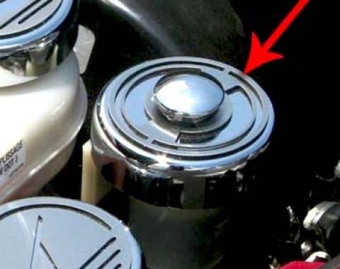 American Car Craft 1997-2013 C5/C6 Corvette - Executive Style Clutch Fluid Cap Cover 1Pc, Triple Plated Chrome 043080