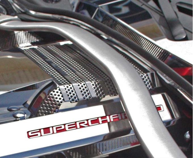 American Car Craft 2012-2015 Camaro ZL1 - Supercharger Perforated Plenum Cover, Polished Stainless Steel 103059
