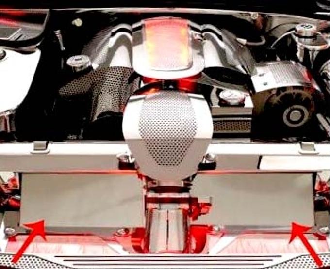 American Car Craft 1997-2004 C5/Z06 Corvette - Air Tunnel Cover for Stock Intake System, Polished Stainless 033061