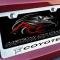 American Car Craft Mustang GT - Custom COYOTE License Plate Frame, Stainless Steel, Choose Inlay Color 272031