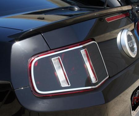 American Car Craft 2010-2012 Mustang - Taillight Blackout with Polished Trim Rings 2Pc, Stainless Steel/Premium Vinyl 272013