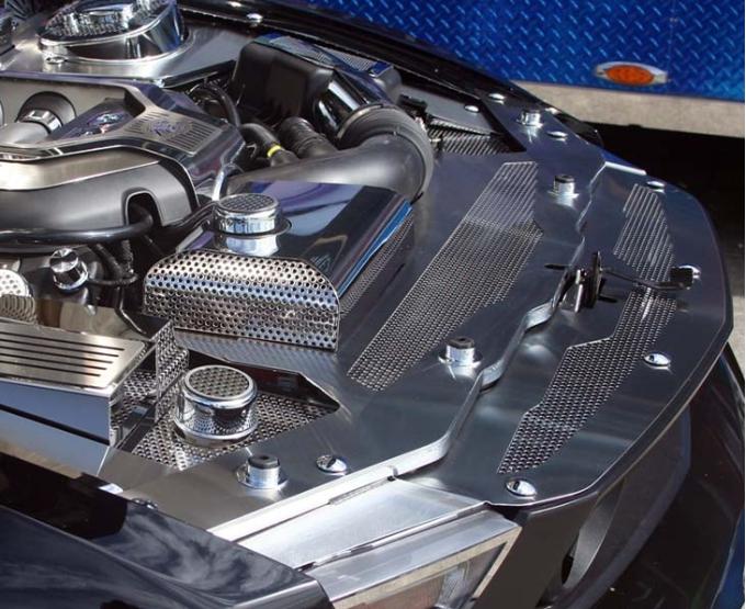 American Car Craft 2010-2012 Mustang GT - Radiator Cover Perforated, Brushed Stainless Steel 273019