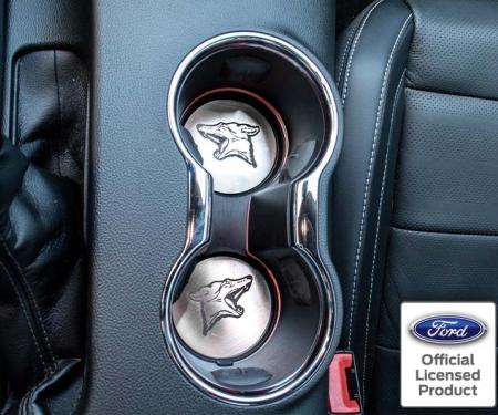 American Car Craft 2015-2020 Mustang GT - Coyote Cup Holder Inserts 2Pc, Brushed Stainless Steel 271041