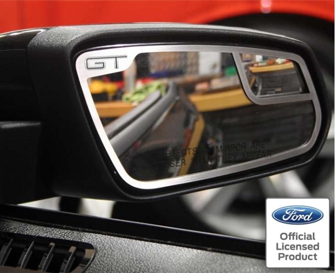 American Car Craft 2011-2012 Mustang - Side View Mirror Trim GT Style 2Pc, Brushed Stainless Steel 272018