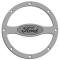 American Car Craft 2011-2012 Mustang - Rivet Style Fuel Door Trim With Ford Oval, Polished Stainless Steel 272021