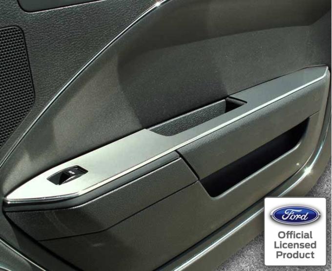 American Car Craft 2005-2009 Mustang V6/GT Coupe - Door Arm Trim Without Padded Door 2pc, Brushed Stainless 271001
