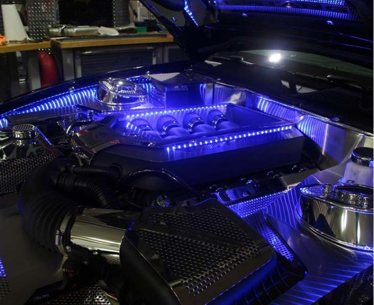 American Car Craft 2010-2014 Mustang GT - Illuminated Engine Shroud Kit ...