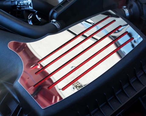 American Car Craft 2015-2020 Mustang GT - Air Box Accent Plate, Polished Stainless Steel, Choose Inlay Color 273057