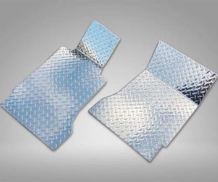 American Car Craft 2005-2009 Mustang V6/GT - Floor Mats Diamond Plate 2Pc, Polished Aluminum 271010