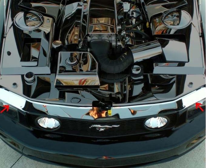 American Car Craft 2005-2009 Mustang V6/GT - Front Header Plate, Polished Stainless Steel 273009