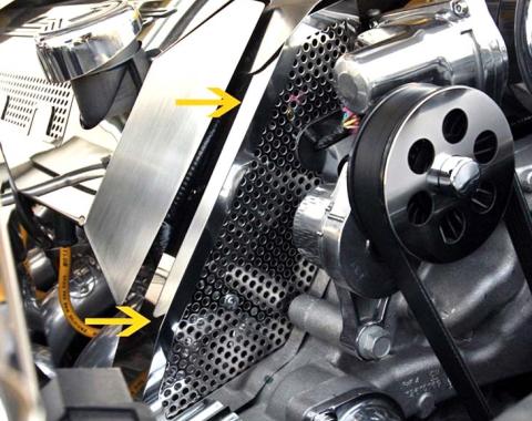 American Car Craft 2010-2015 Camaro SS - Wire Harness Cover, Perforated Polished Stainless Steel 103036