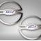 American Car Craft 2010-2014 Mustang - Blue Ford Oval Lower Speaker Trim 2Pc, Brushed Stainless Steel 271050