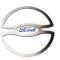 American Car Craft 2010-2014 Mustang - Blue Ford Oval Lower Speaker Trim 2Pc, Brushed Stainless Steel 271050