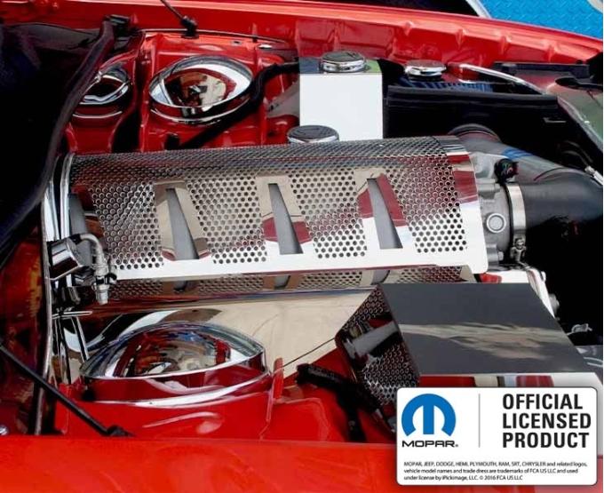 American Car Craft 2008-2011 Challenger - Perforated Plenum Cover 6.1L Engine, Stainless Steel 153026