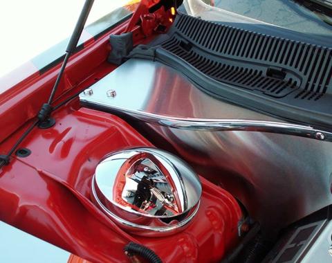 American Car Craft 2008-2023 Challenger - Shock Tower Dome Covers, Triple-Plated Chrome 153013