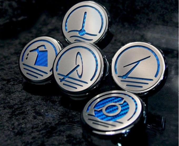 American Car Craft 2005-2009 Mustang - Fluid Cap Cover 5Pc Set, Automatic transmissions only, Choose Inlay Color 273041