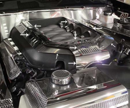 American Car Craft 2010-2014 Mustang GT - Engine Shroud Covers 8Pc, Polished/Brushed Stainless Steel 273027