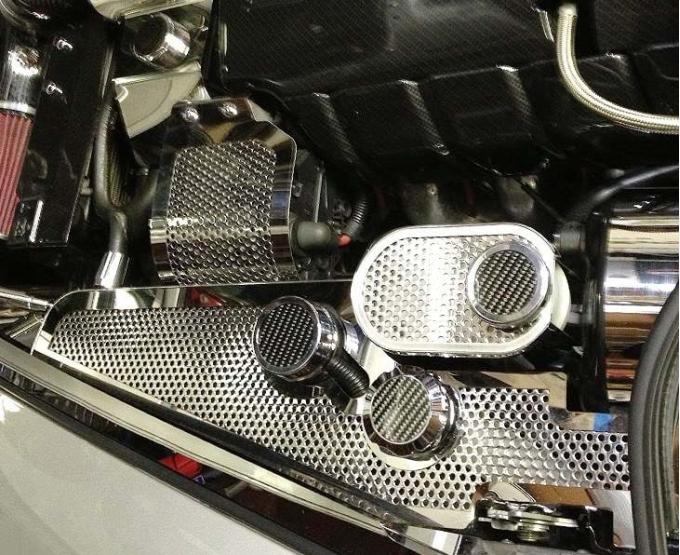 American Car Craft 2005-2013 C6/Z06/GS Corvette - Water Tank Cover Perforated with caps, Manual Trans.only 043100