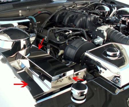 American Car Craft 2005-2009 Mustang V6/GT - Fuse Box Cover, Stand Alone, Polished Stainless Steel 273005
