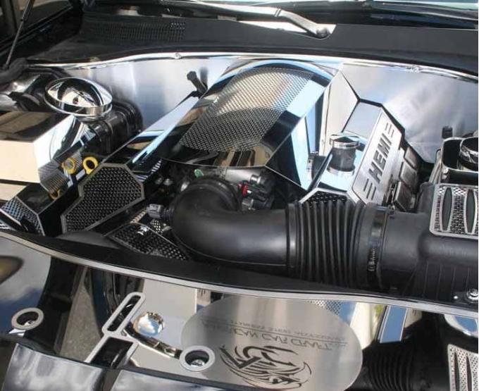 American Car Craft 2009-2023 Challenger 5.7L - Plenum Cover, Stainless Steel (Solid) 153045