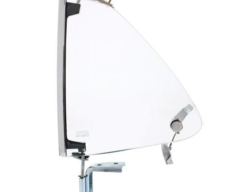 United Pacific Quarter Window Assembly w/Clear Glass For 1969-70 Ford Mustang Fastback - L/H 110647