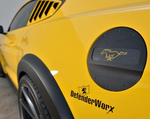 DefenderWorx Ford Mustang Pony Yellow Logo Fuel For 15-Pres Mustang Door Black 901431