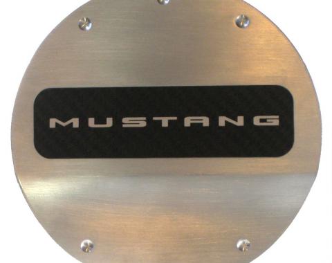 DefenderWorx Ford Mustang Silver Logo Fuel Door For 15-Pres Mustang Brushed 901399